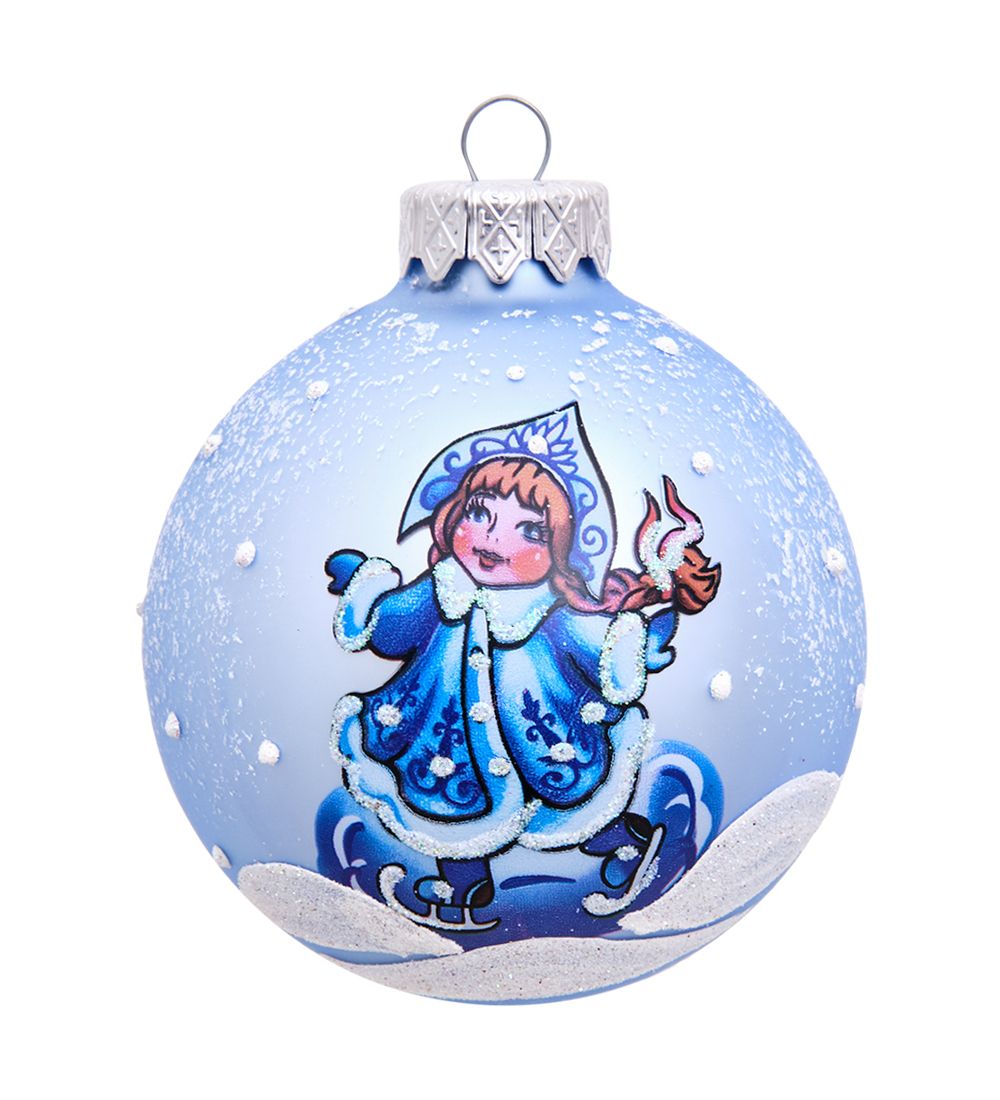 Элита НФШ-1030 Ел. украшения Шар «Снегурочка на коньках» 85 мм