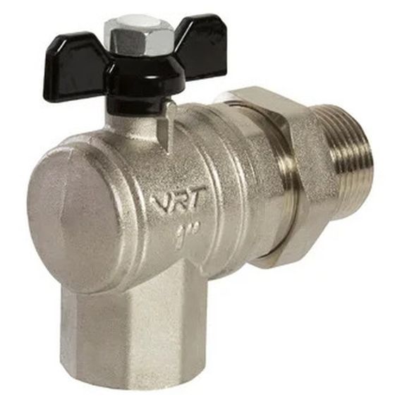 Кран VRT шаровой со сгоном угловой 1 бабочка купить в Москве и Московской области по низкой цене с доставкой по России — (3) Кран VRT шаровой со сгоном угловой 1 бабочка — (3)