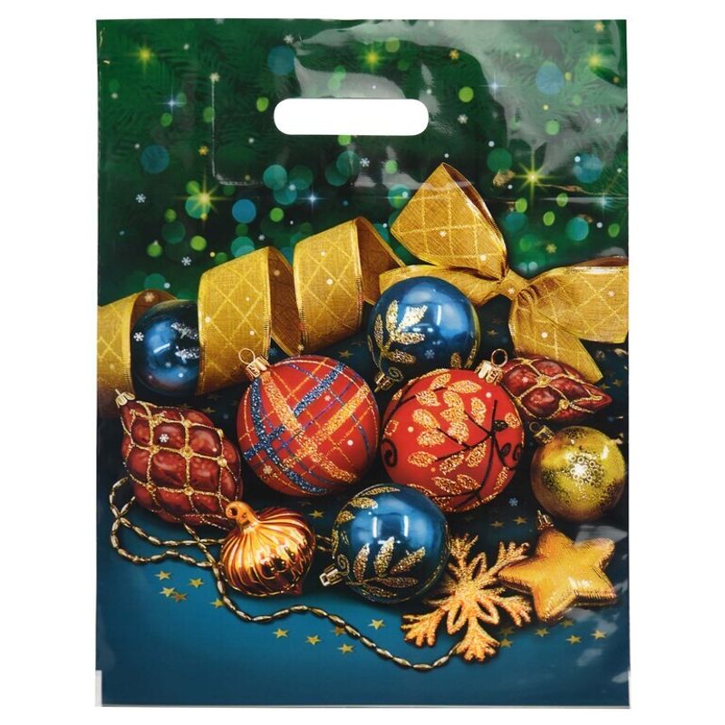 Пакет новогодний прорубная ручка Россия 31*40 см 60 мкм ПВД Шик 1 шт 500 шт/кор