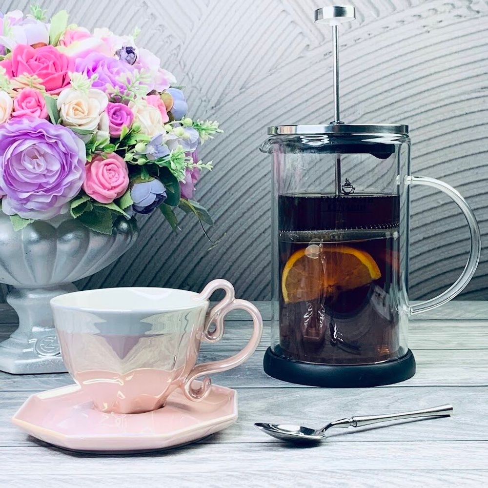 Lenardi 139-028 Френч-пресс двойными стенками 1000мл. в под.уп.(х12)Стекло