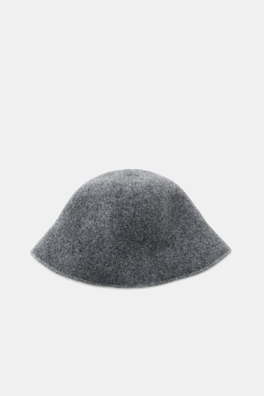 ZARA ШАПКА С ШЕРСТЬЮ И КОНТРАСТНОЙ ОТДЕЛКОЙ, СЕРЫЙ