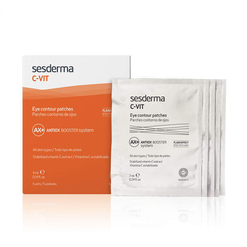 Sesderma C-VIT Eye Contour Patches - Патчи для контура вокруг глаз с экстрактом сладкого апельсина, гиалуроновой кислотой и стабилизированным витамином С, 5 пар