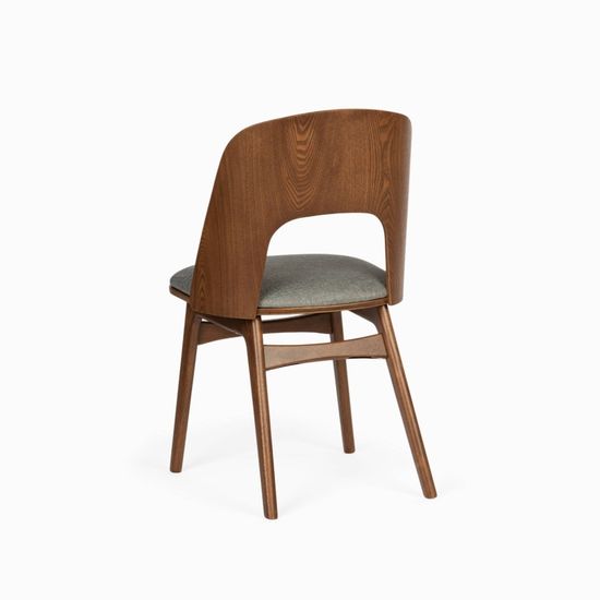 Стул Compain деревянный, сиденье из серой ткани