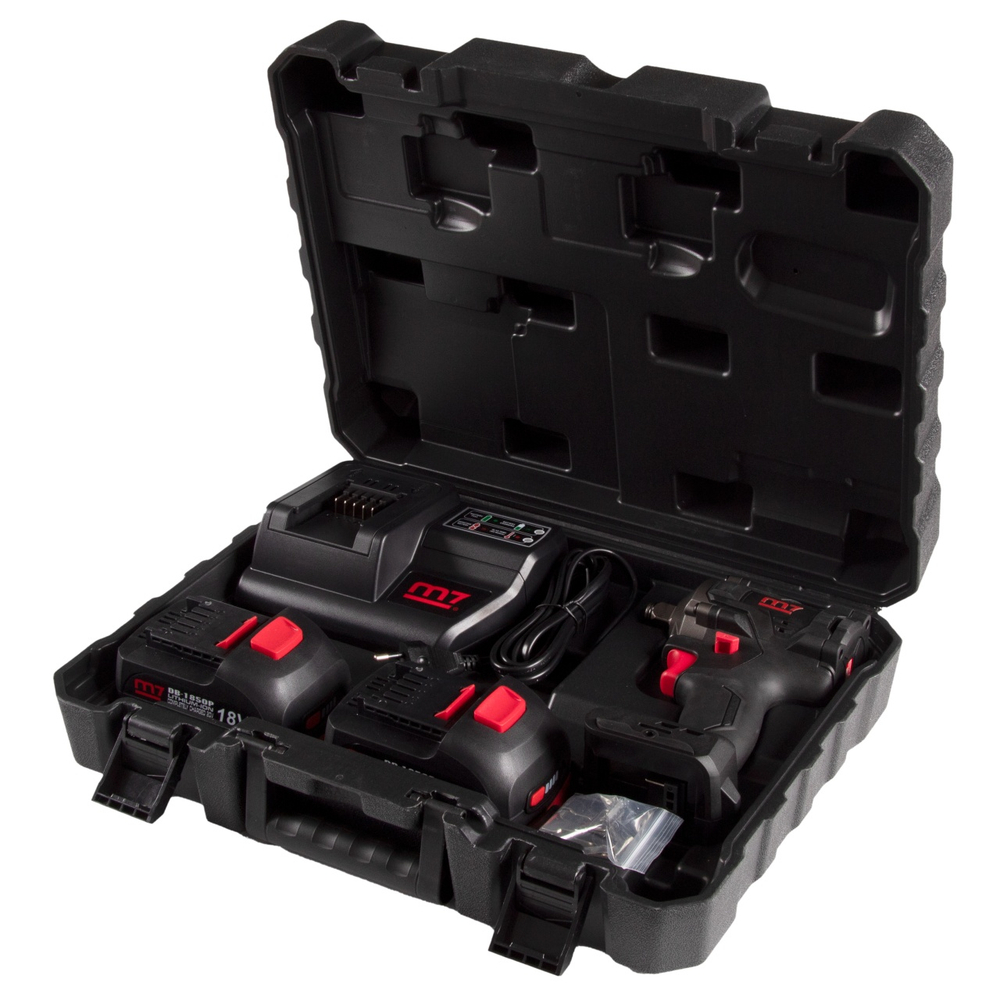 Гайковерт аккумуляторный ударный 1/2", 900 Нм, 18 В, укороченный, 4 предмета, кейс MIGHTY SEVEN DW-4