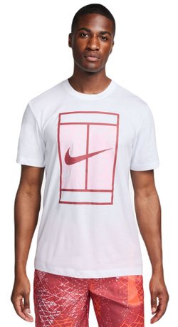 Мужская теннисная футболка Nike Court Dri-Fit Tennis T-Shirt - white/cedar