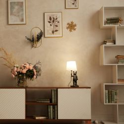 UML-B465 E14 SILVER Светильник настольный декоративный Кот. под лампу Е14. 40W. Механический выключатель. Серебристый. ТМ Uniel