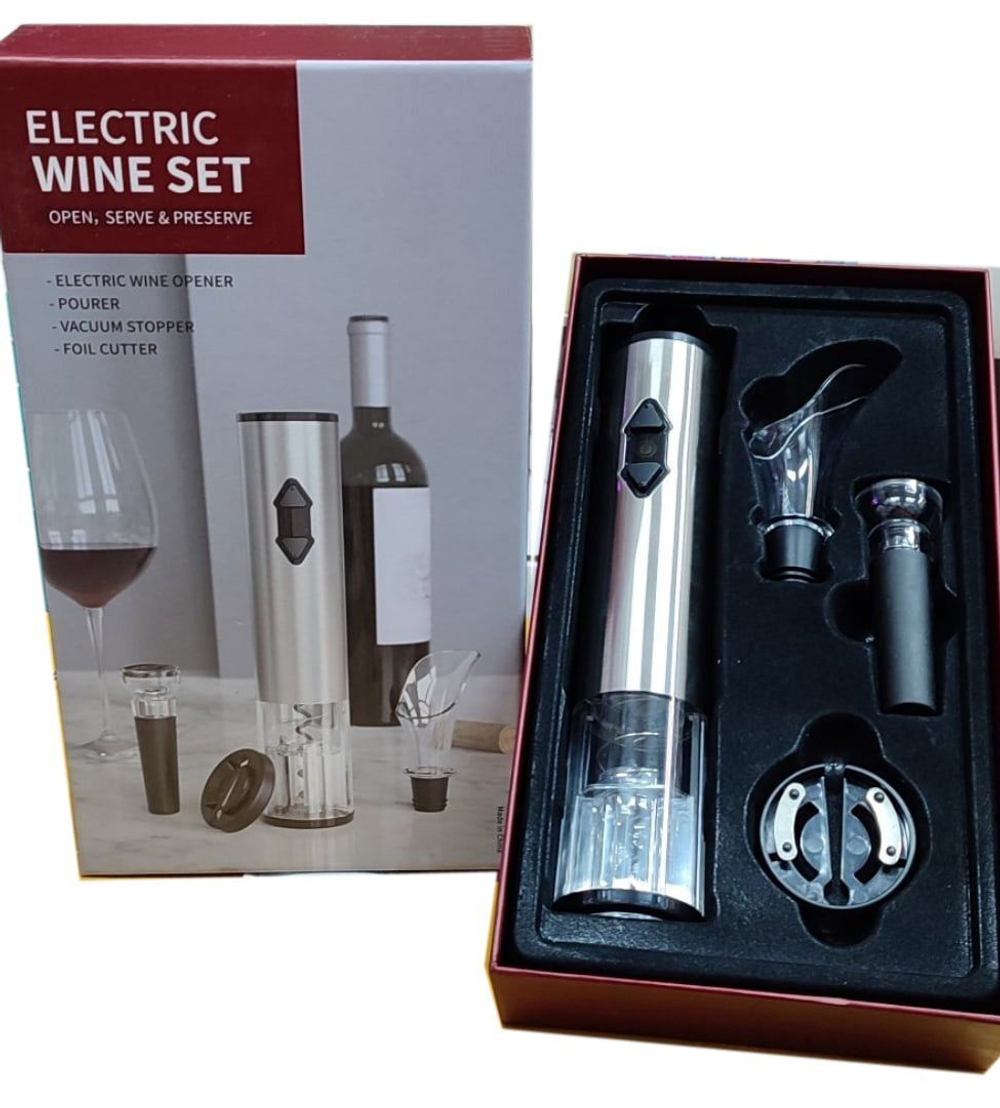 Штопор электрический для вина, электроштопор, набор аксессуаров для вина, открывашка для бутылок, подарочный набор