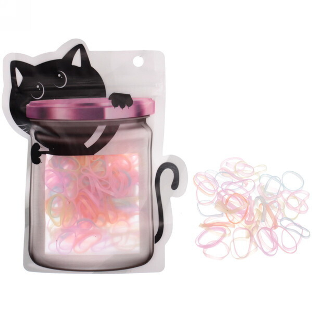 Резинки для волос силиконовые 100шт «Mini miracle - Масяня», цвет микс , 10*14,5см