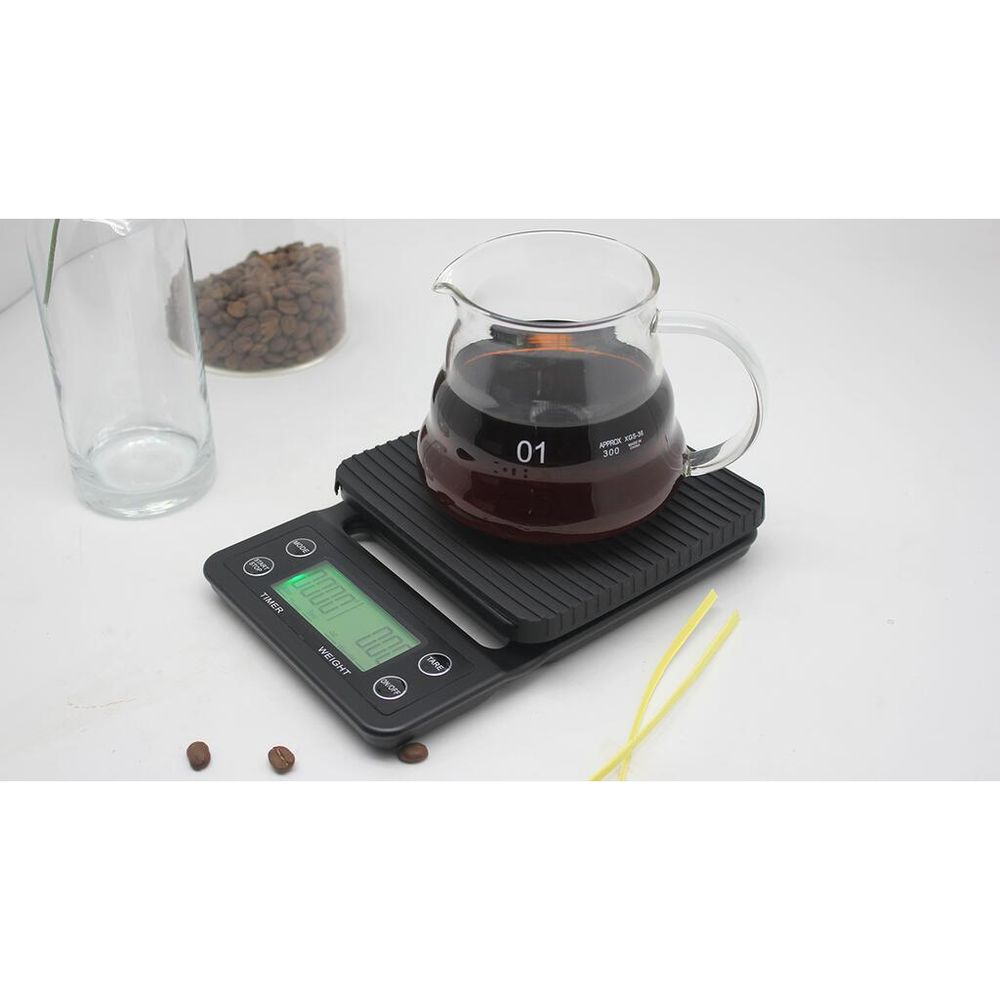 Весы кофейные портативные черные 0,1-3000гр 19*13 см h3 см питание батарейки P.L. Barbossa