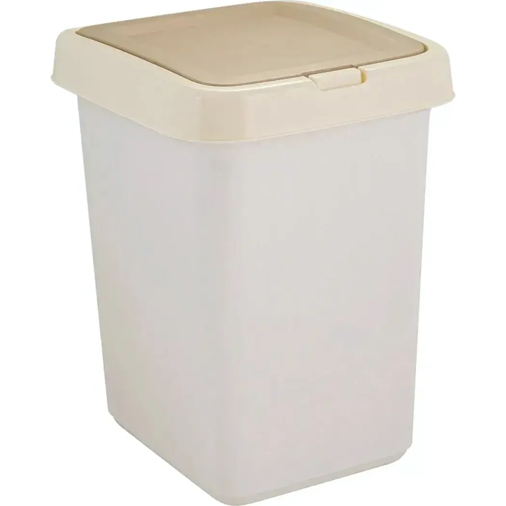 Контейнер для мусора Квадра с крышкой Push to Open 25л кофейный (комплект 4 шт)