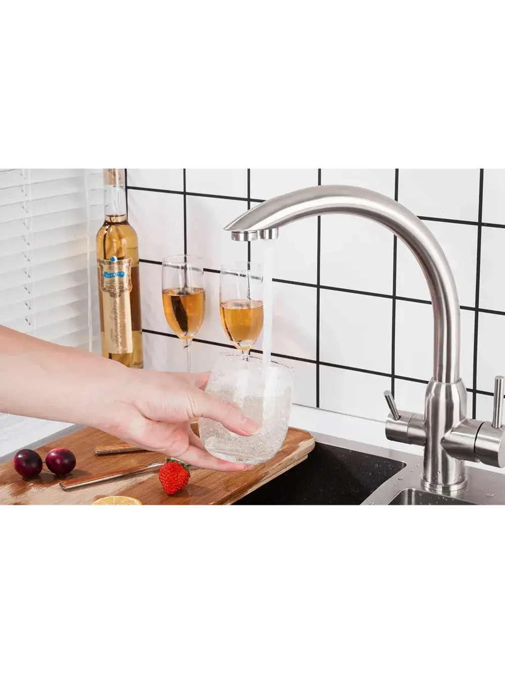 Смеситель для кухни с подключением под фильтр FRAP F43899