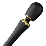 Чёрный аккумуляторный вибратор-вонд 29,1см с насадками Zalo Kyro Wand Massager Obsidian Black