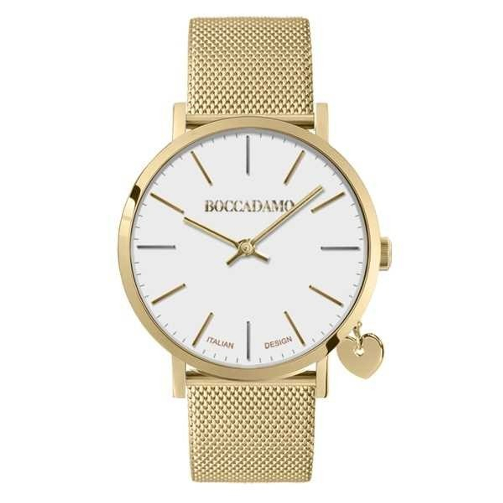 Часы Boccadamo Mya Gold White MY017 BW/G  с минеральным стеклом