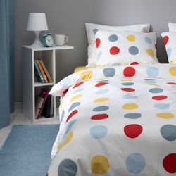 IKEA BRUKSVARA  (ИКЕА БРУКСВАРА)  -  Пододеяльник и наволочка, разноцветный/набивной, 150x200/50x60 см