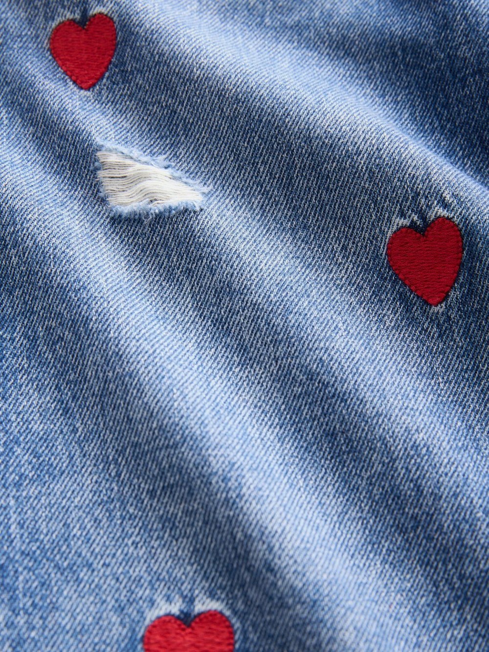 Джинсы с вышивкой для девочки Next B51-935, Синий