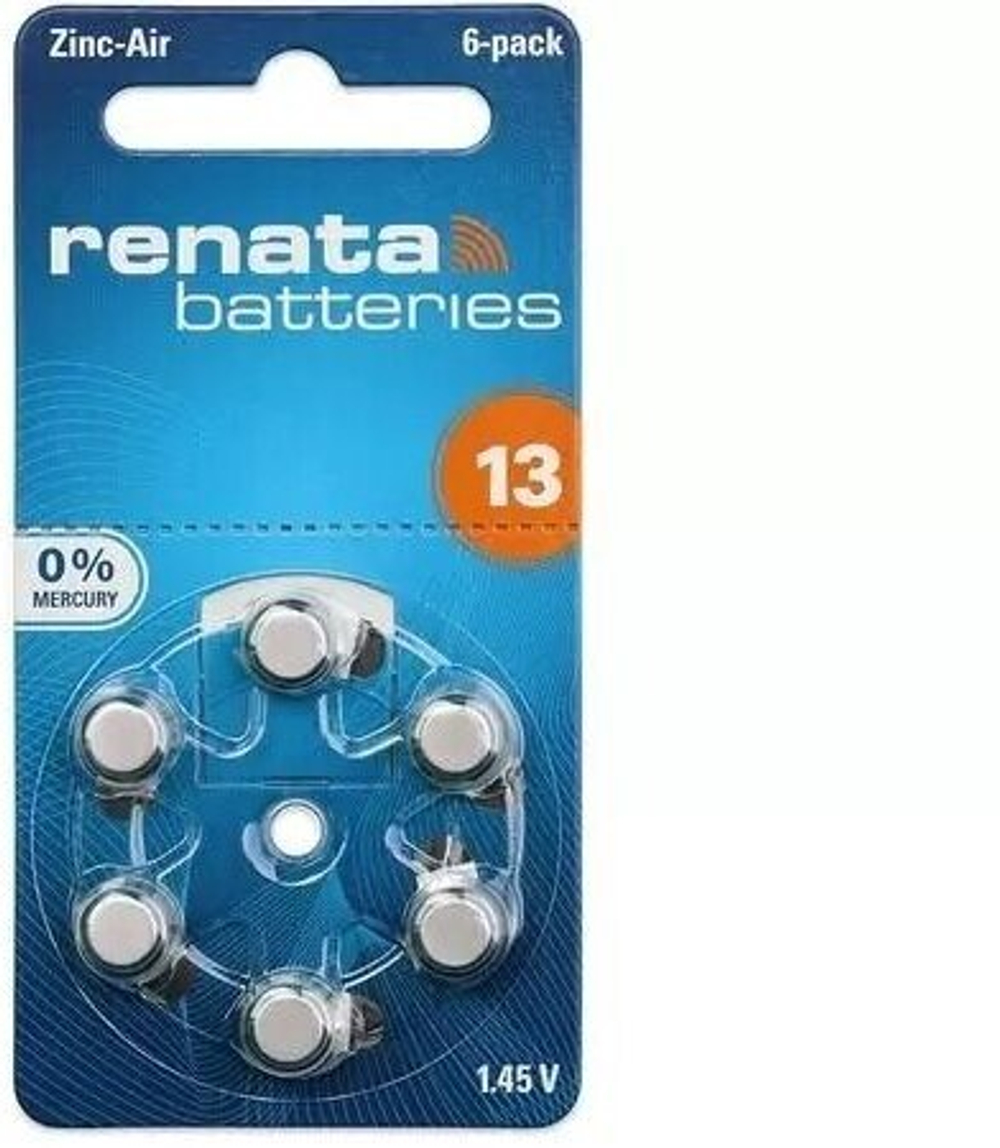 Батарейка для слуховых аппаратов Renata ZA 13 6шт