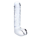 Прозрачный фаллоимитатор 8" Realistic Ribbed Glass Dildo - 20,3 см.