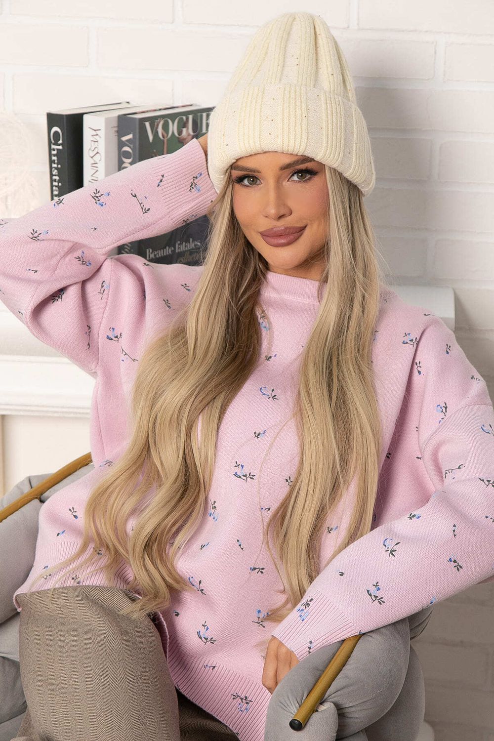 Шапка двухслойная Зимние деньки (айвори) Ш23-4М LT Collection