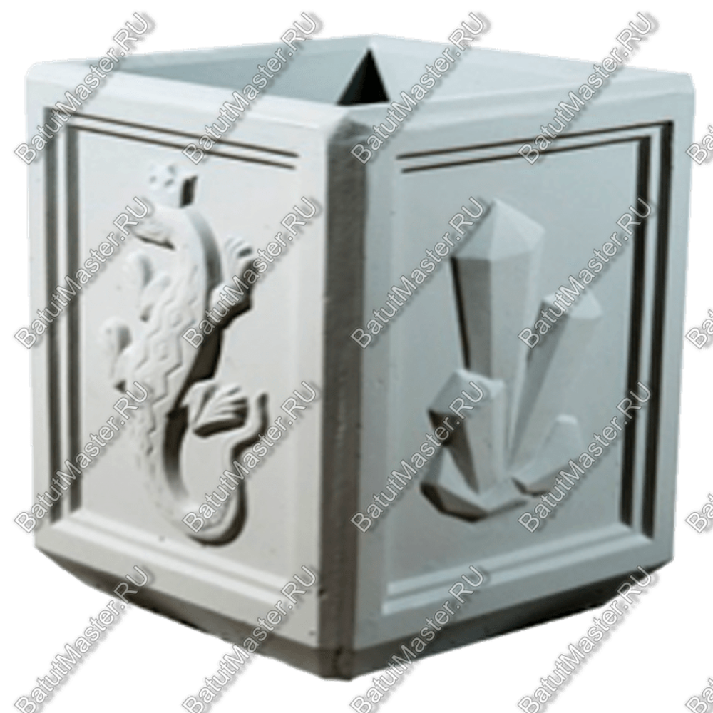 УРНА ЧЕТЫРЕХГРАННАЯ С РЕЛЬЕФОМ, ОКРАШЕННАЯ