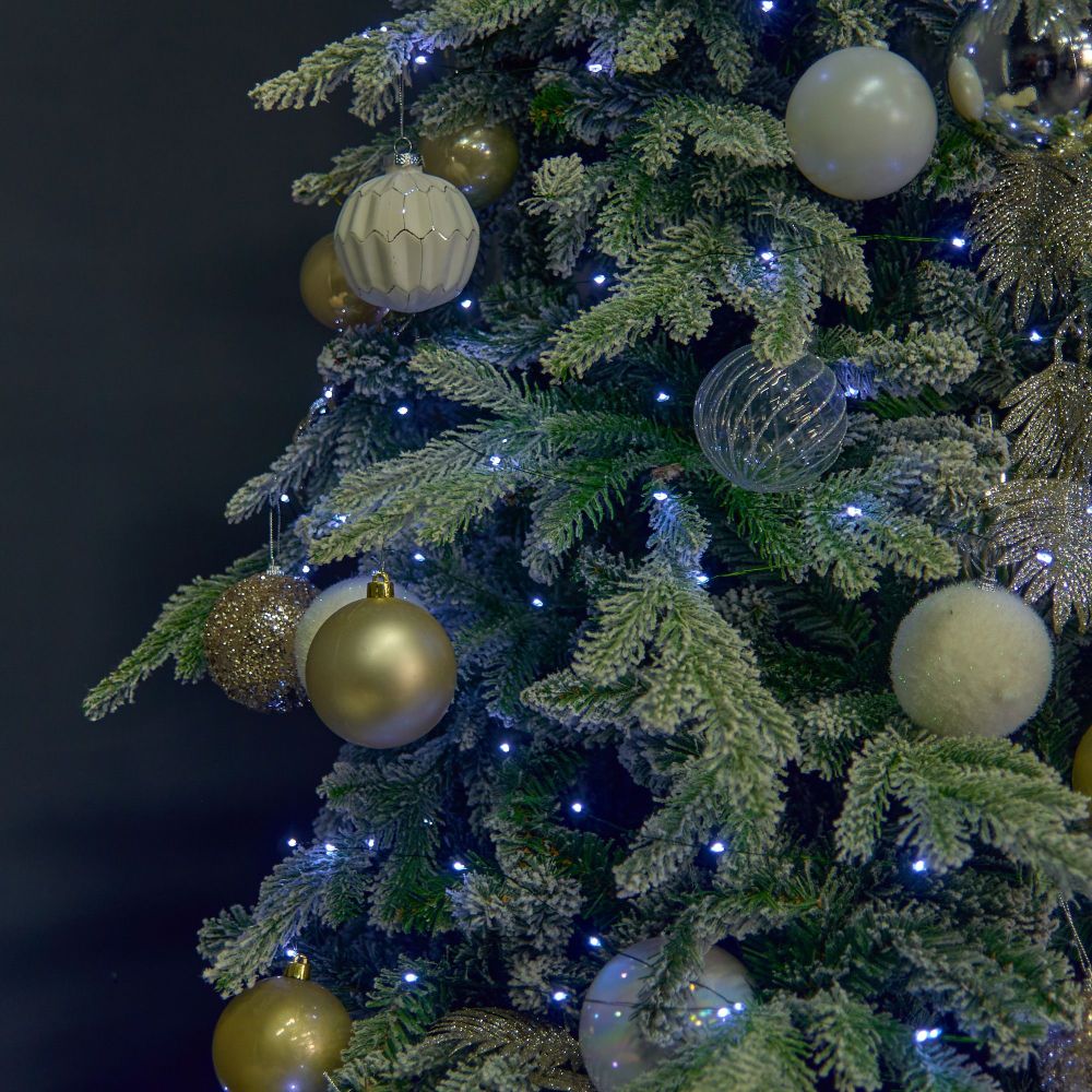 ULD-S20000-2000-DGA WHITE IP20 DEW Гирлянда светодиодная Роса. 200м. 2000 светодиодов. Белый свет. Провод зеленый. ТМ Uniel