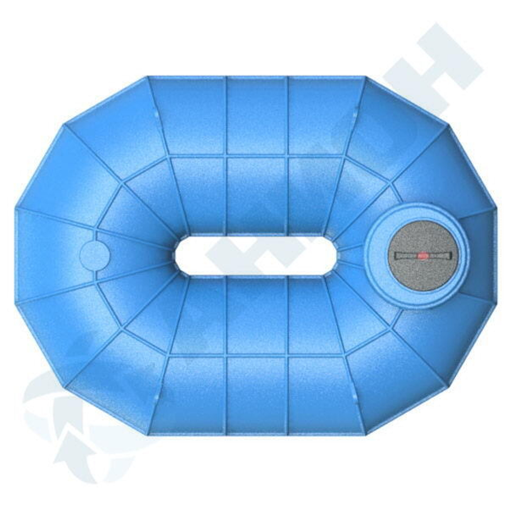 Резервуар О-образный 4500 л для наземного хранения жидкостей, с дыхательным клапаном Анион 4500 л. горизонтальный (3150x2350x1390см;синий) - арт.559485