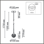 8083/1A LEDIO LN25 320 золото/прозрачный, металл/акрил Подвесной светильник LED 1*3W 220V RIMINI