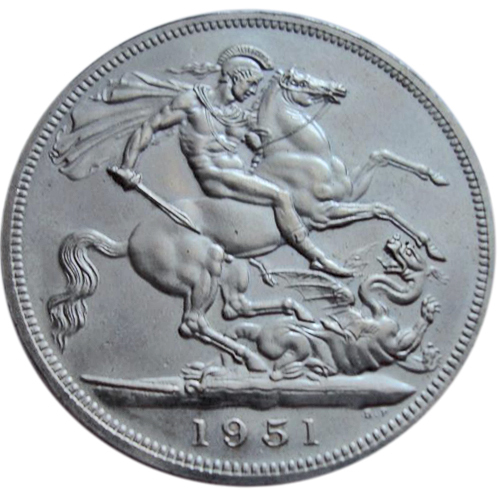 5 шиллингов (1 крона). Король Георг VI. Британский фестиваль. Великобритания. 1951 г. В оригинальной коробке