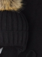 Шапка зимняя детская с помпоном и снуд