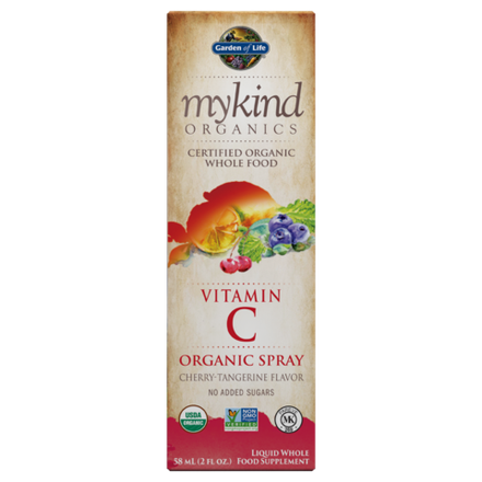 Garden of Life, Органический спрей с витамином С со вкусом вишни, mykind Organics Vitamin C spray, 58 мл