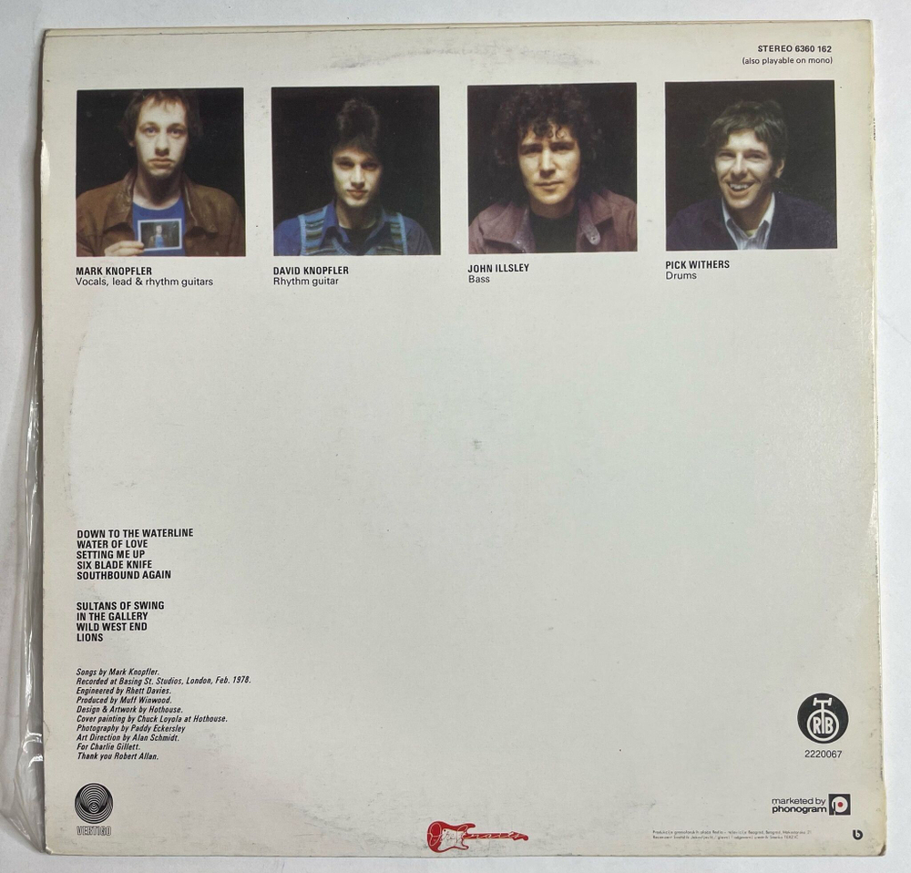 Винтажная виниловая пластинка LP Dire Straits (Югославия 1980)