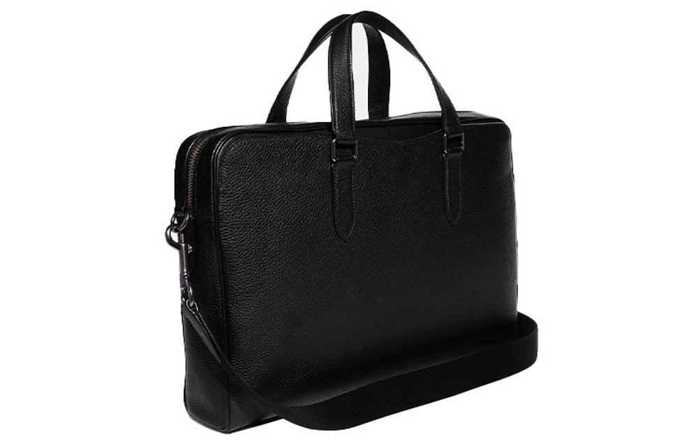 COACH Graham Pebbled Leather Handbag, Shoulder Bag, Crossbody Bag, Laptop Bag, Briefcase Large Men"s Black