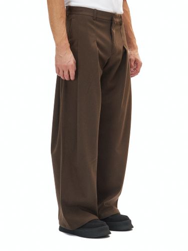 Коричневые брюки FORCE с защипами