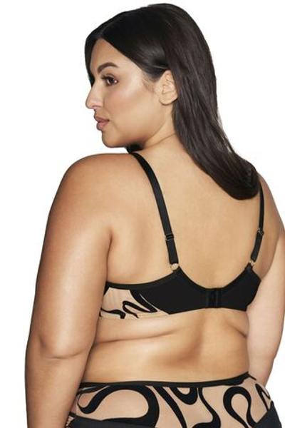 Оригинальный бюстгальтер с мягкой чашкой Velvet Desert (Размер: 80G) (Цвет: черный с бежевым)