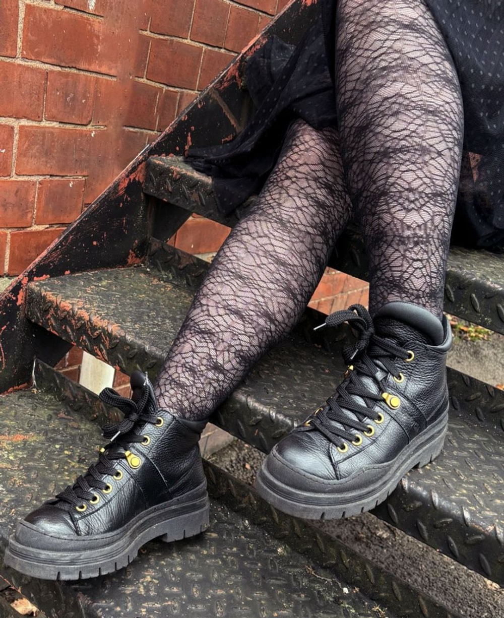 Стильные колготки с рисунком в виде сети паука (Размер: S-M-L) (Цвет: черный)