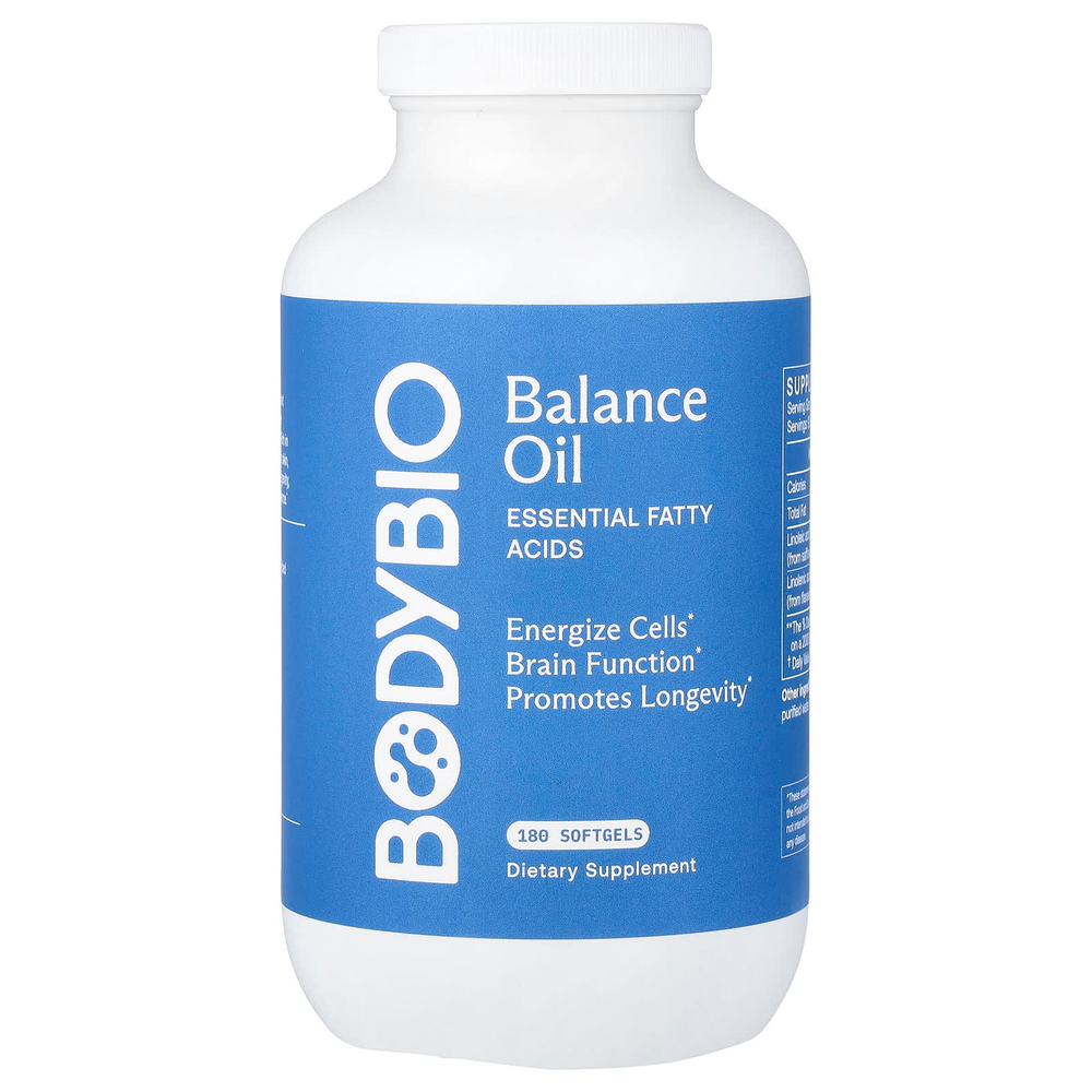 BodyBio, Balance Oil, незаменимые жирные кислоты, 180 капсул