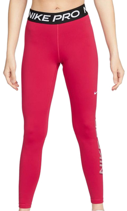 Леггинсы Nike Pro Dri-Fit Tight Hi Rise Leggings - mystic hibiscus/black/white