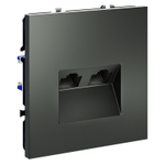 Розетка компьютерная встраиваемая VOLTUM S70 двойная RJ45+RJ45 кат.6, (титан)