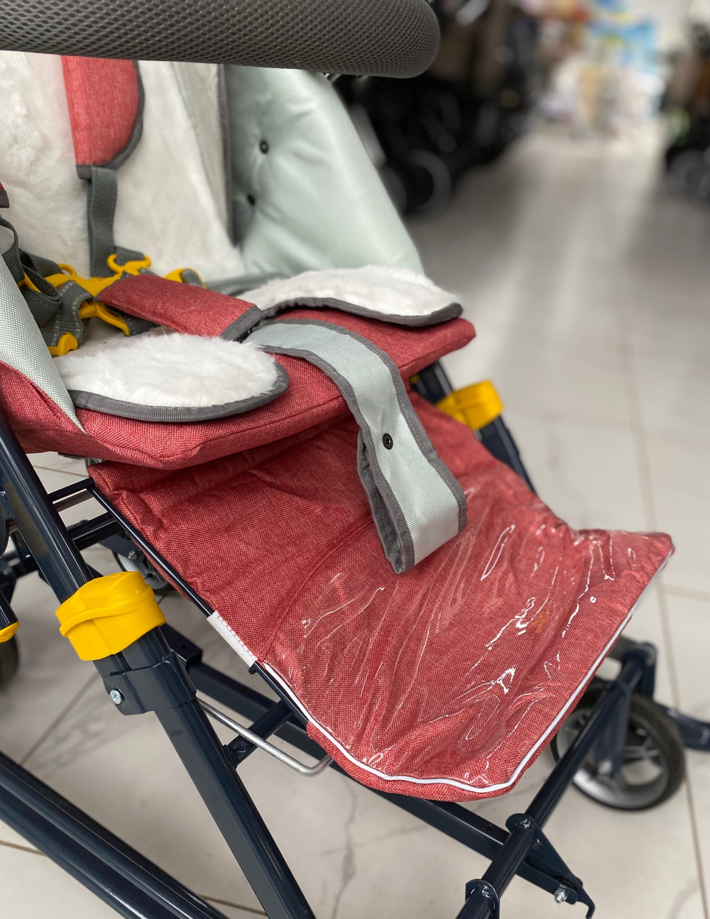 Коляска комбинированная (санки - коляска) «Ника Детям 7-7» джинс красный (арт. НД7-7/2)