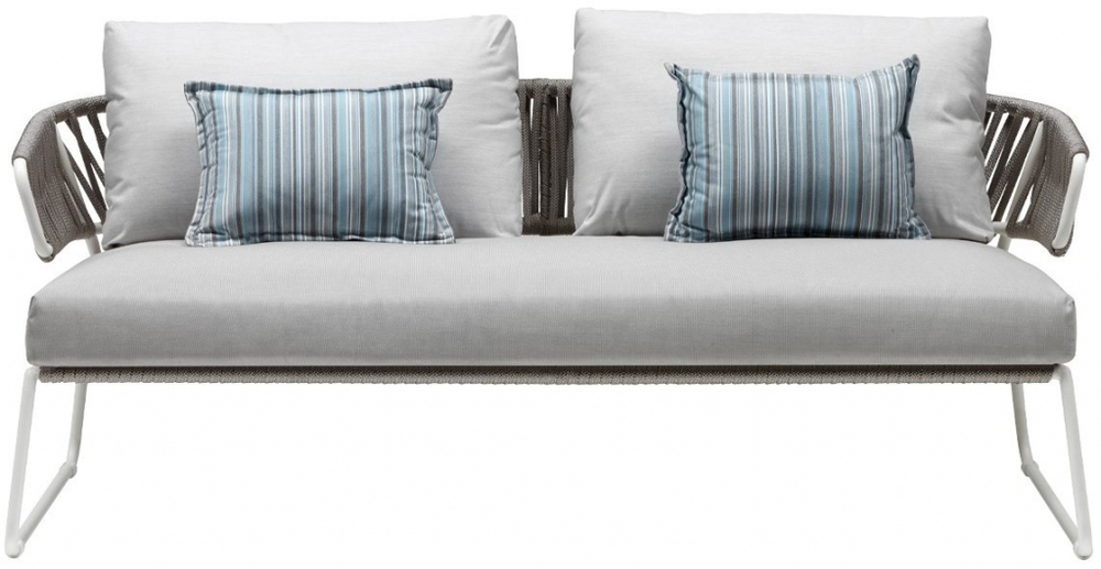 Диван плетеный с подушками Scab Design Lisa Sofa Filo, лен, серебристый, лед