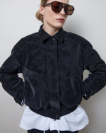 Куртка утепленная из искусственной замши черный