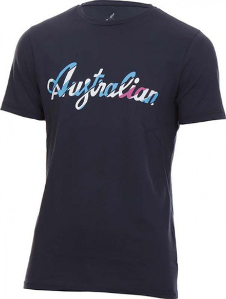 Мужская теннисная футболка Australian T-Shirt Cotton Printed - blu navy