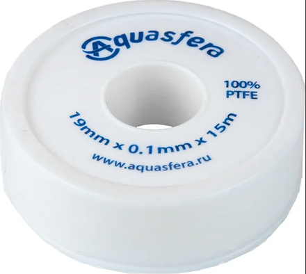Фум-лента AQUASFERA PTFE 6020 19ммх0,01ммх15м