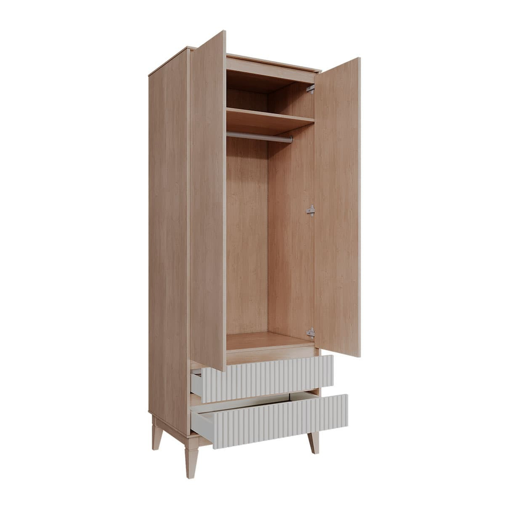 Шкаф распашной Адель - 2, ель/белый