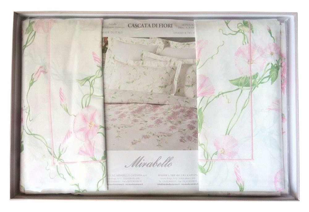 Постельное белье 2 спальное евро макси Mirabello Cascata di Fiori розовое