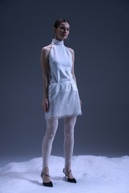 Топ из плотного трикотажа, черный