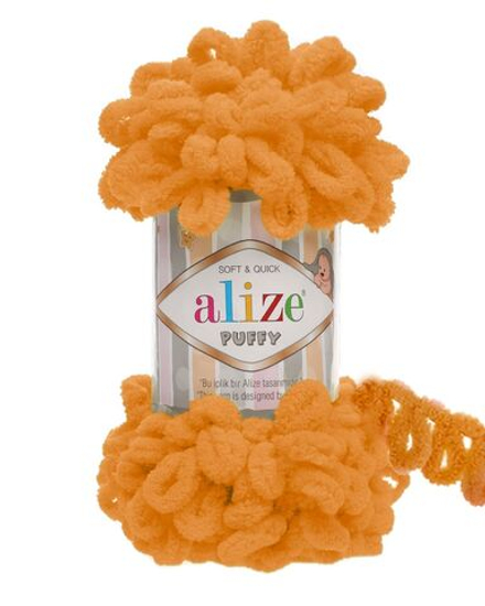 Пуффи (Puffy) пряжа Alize 100%микрополиэстер 5х100г/9,2 м 336 оранжевый