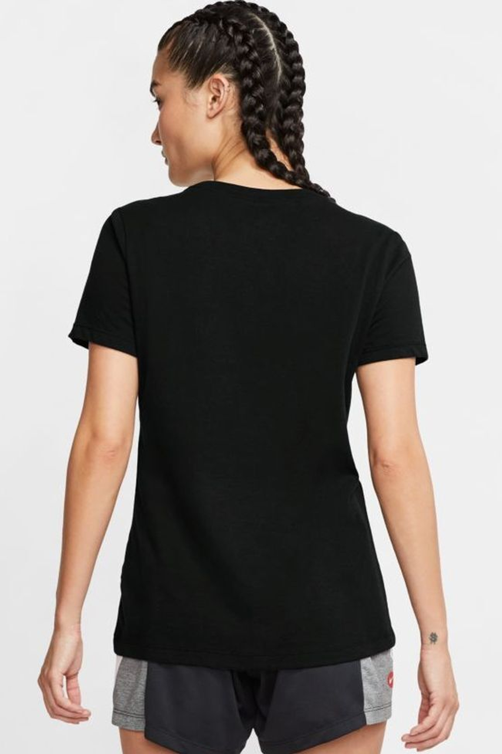 Женская футболка теннисная Nike Dry Tee DFC Crew W - black/heather/white