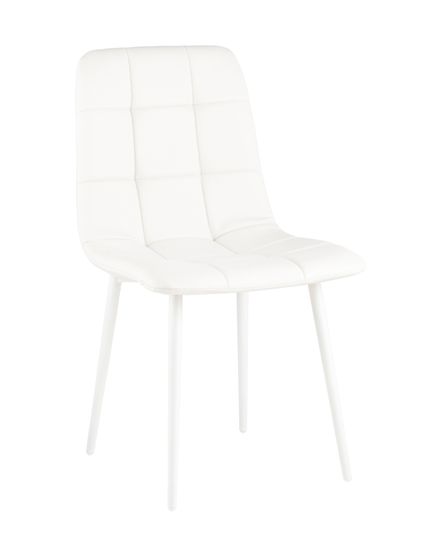 Стул Одди экокожа белый белые ножки