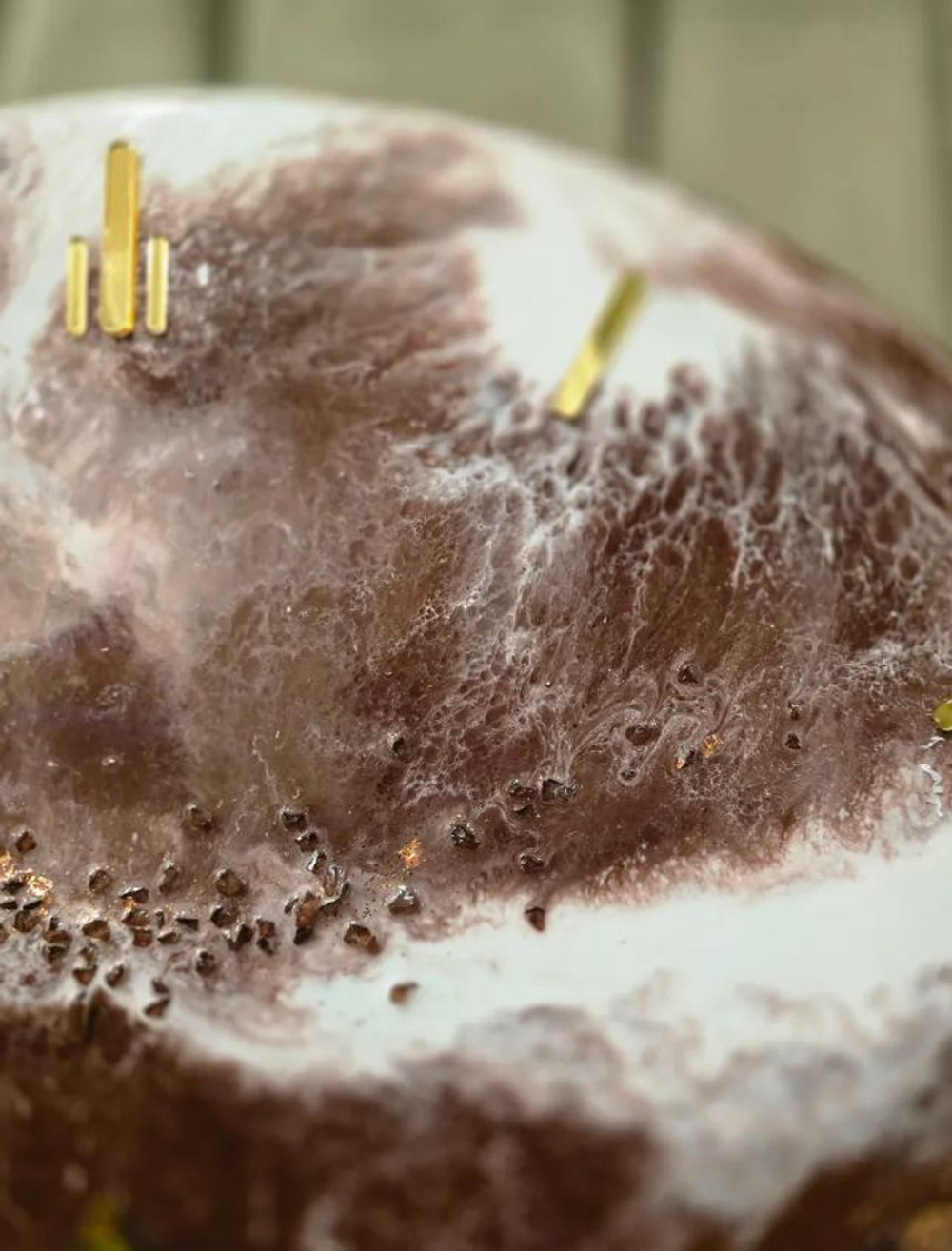 Настенные часы ручной работы «Бронзовая река»