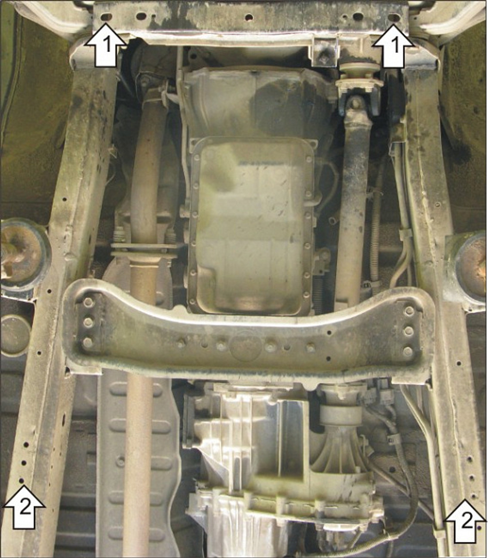 Защита КПП. 3 мм, Сталь. для Mitsubishi L 200 2014-2015, Mitsubishi L 200 2006-2014 MOTODOR.11305